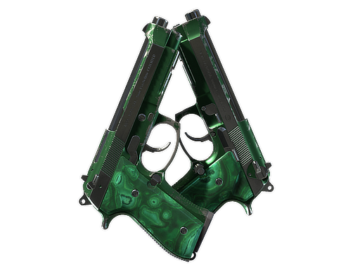 Dual Berettas | Polished Malachite (Well-Worn)