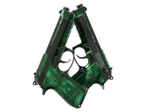 Dual Berettas | Polished Malachite (Well-Worn)