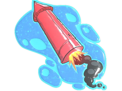 Sticker | Big Red Rocket (Glitter)