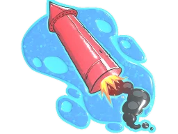 Sticker | Big Red Rocket (Glitter)