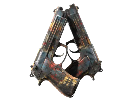 StatTrak™ Dual Berettas | Hideout (Well-Worn)
