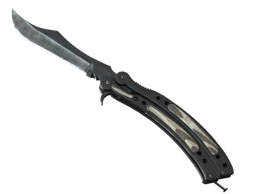 ★ StatTrak™ Butterfly Knife | Black Laminate (Well-Worn)