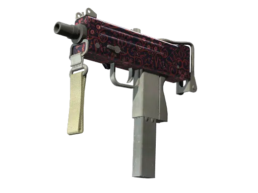 MAC-10 | Red Filigree (Well-Worn)