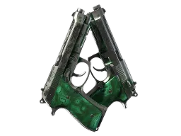 Dual Berettas | Polished Malachite (Battle-Scarred)