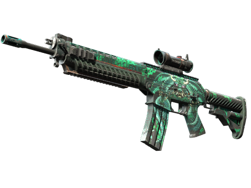 StatTrak™ SG 553 | Dragon Tech (Well-Worn)