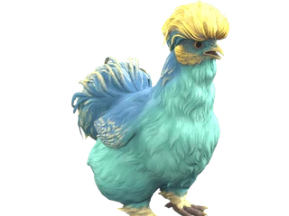 CS2 pet chicken: Silkie (Aqua with Yellow)