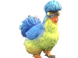 CS2 pet chicken: Silkie (Blue with Red Beard)